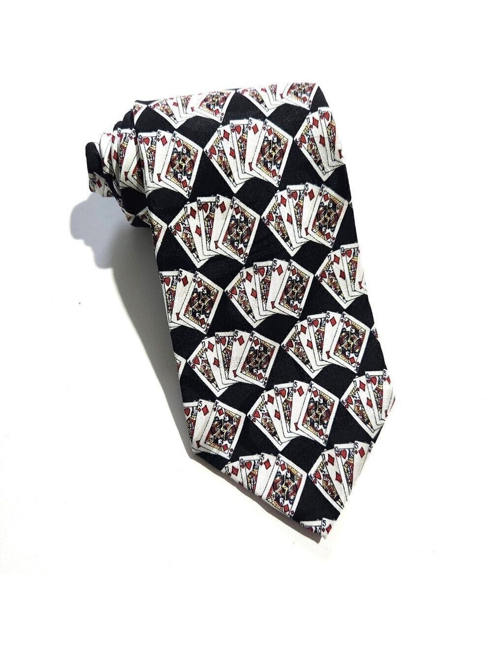 Museum Artifacts Tie Mens Necktie Poker Playing Cards All Silk Handmade